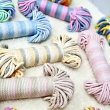 厂家直销3mm渐变色3股棉绳 macrame cord 七彩棉绳棉线  手编绳