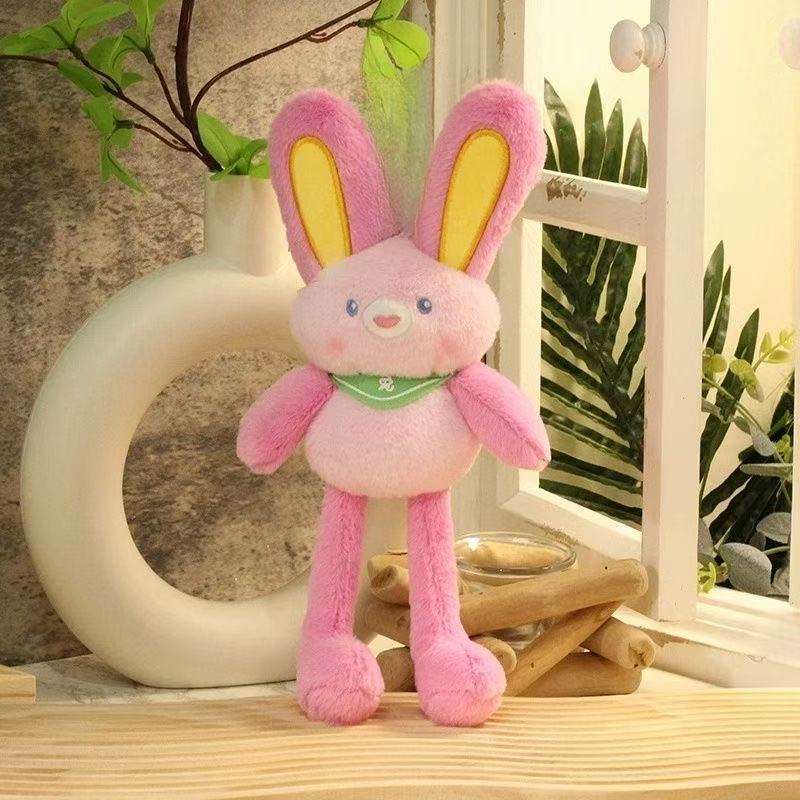 Dopamina rosa orejas de conejo estirable orejas de conejo colgante original muñeca peluche regalo de novia