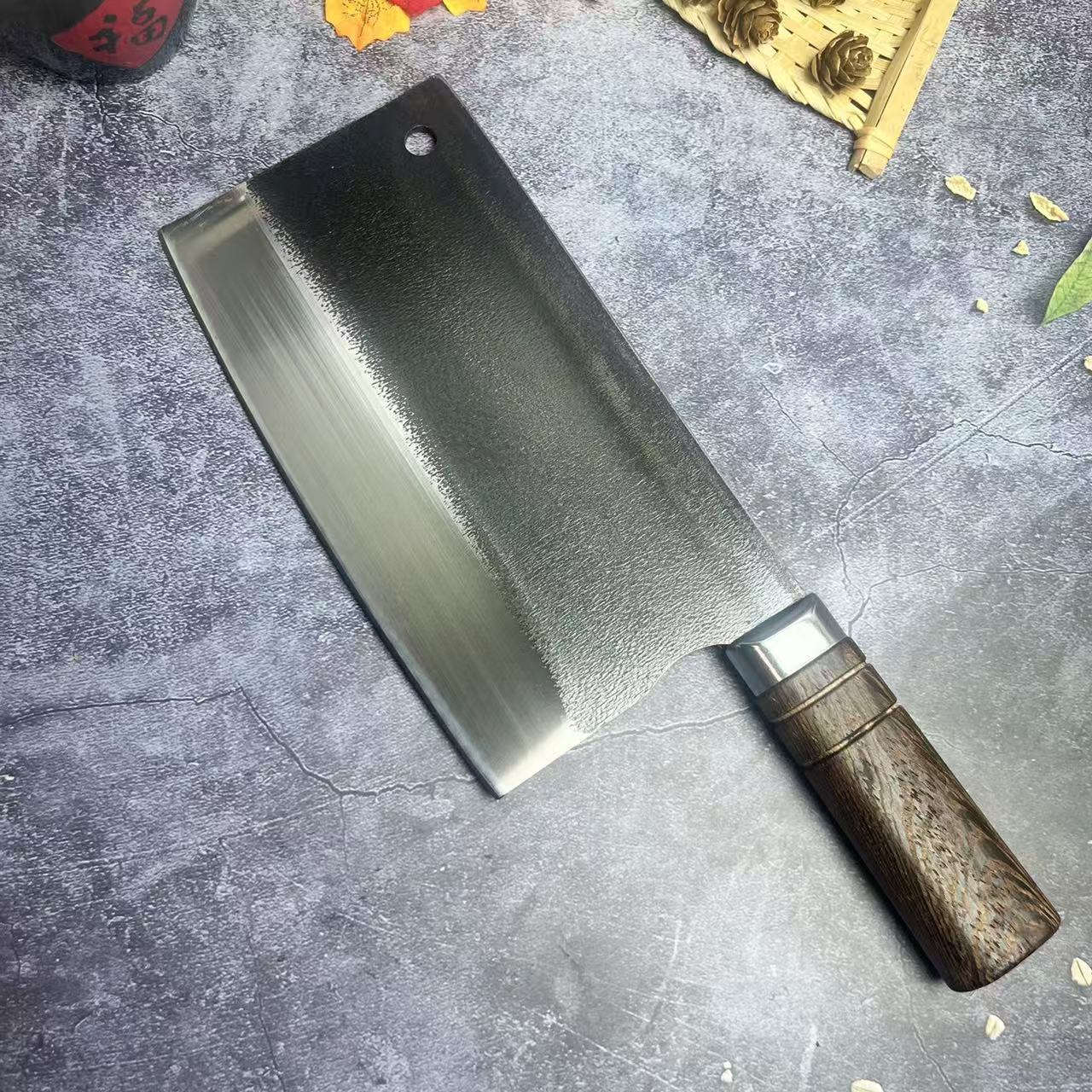 Bearing Steel Chopping Knife, Gradually Thinning Forged Kitchen Knife, Thickeneded Chopping Dual-Purpose Commercial Chef's Knife, Sharp Kitchen Bone Chopping Knife