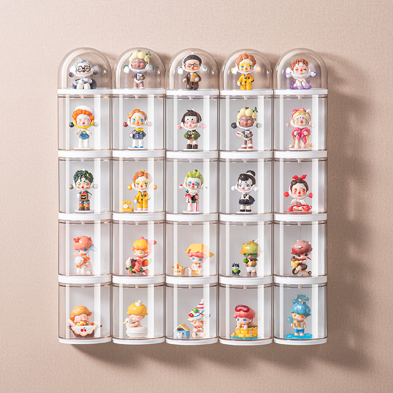 Handmade Storage Box Acrylic Blind Box Storage Display Stand Transparent Dustproof Rotating Model Pop Mart Display Box