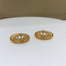 18k金皇冠戒指au750镂空镶嵌莫桑钻高级感公主指环小红书直播爆款