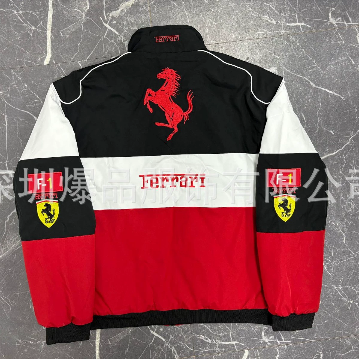 (跨境贸易), ferrari, гоночная машина, куртка, трикотаж, с вышивкой, американский стиль, версия для путешествий, индивидуальная пошивка