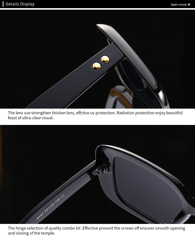Cross border foreign trade new modern retro square frame sunglasses INS style street style big name sunglasses 9147_voghion.com