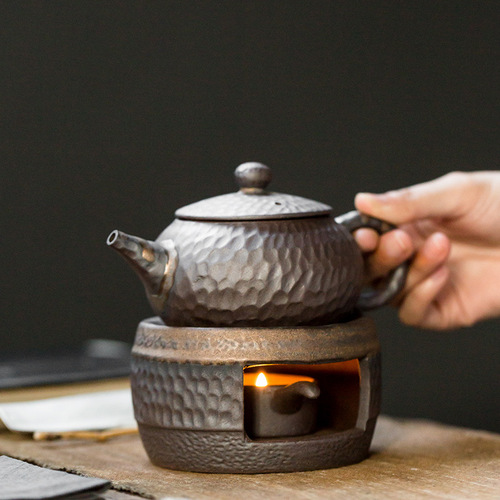 S588 ceramic tea warming table retro tea warming stove gilt candle base heating insulation wine warmer tea warmer tea set
