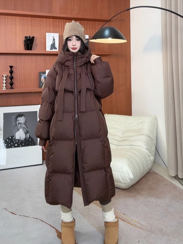 2025新款羽绒棉服女长款过膝棉衣韩版宽松面包服冬季棉袄外套加厚|undefined