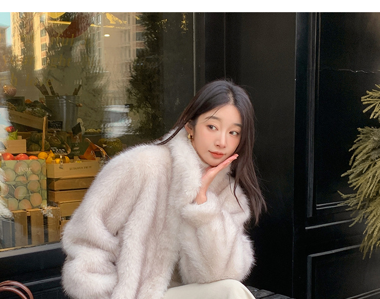 Winter New Fox Fur Grass Coat Women's Korean Long Faux Fur Stand