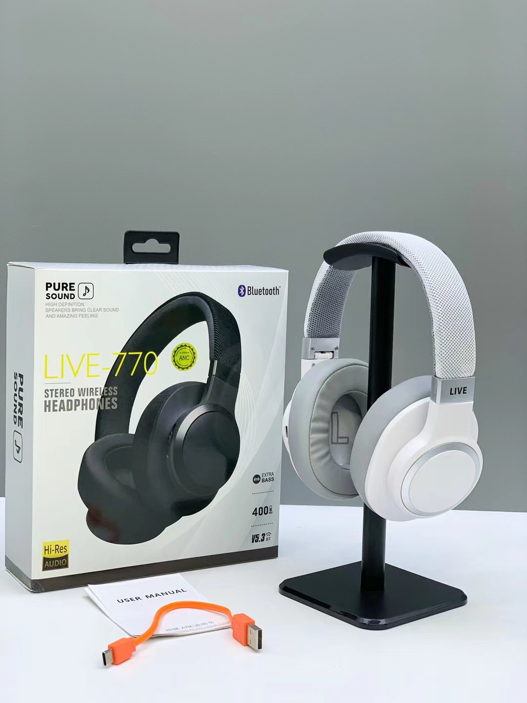 Nuevos productos de comercio electrónico LIVE770 auriculares ANC activamente redujo el ruido auriculares de juego auriculares Bluetooth auriculares al por mayor