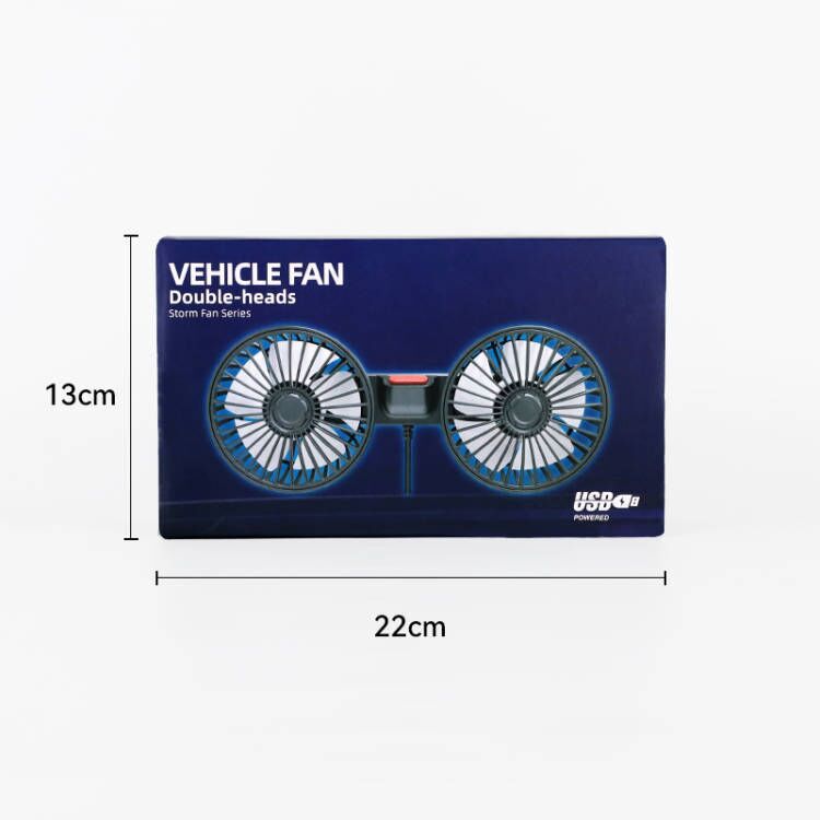 自動車用品車載ファン強力12v24v汎用自動車後部背もたれusbインターフェイス二頭扇風機|undefined