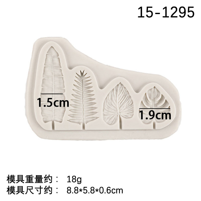 Hojas artificiales de silicona molde para hornear pastel decoración Fondant chocolate ritmo seco