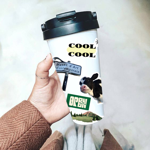 50 pieces of blue stickers ins style electric car luggage laptop cup waterproof decorative hand account epoxy stickers