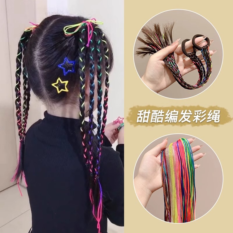 Sucio trenzado sucio cabello chica 2025 nuevo cabello de niños trenzado cuerdas de color atar artefactos de cabello trenzado color tocado de niña