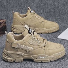 學生秋季新款透氣防水勞保鞋男士工地上班工裝鞋厚底運動板鞋潮鞋