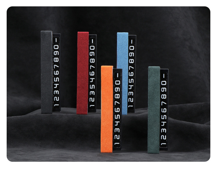 Creative Temporary Parking Number Plate for Cars, with Hidden Phone Number for Moving Vehicles, High-End Suede Alcantara