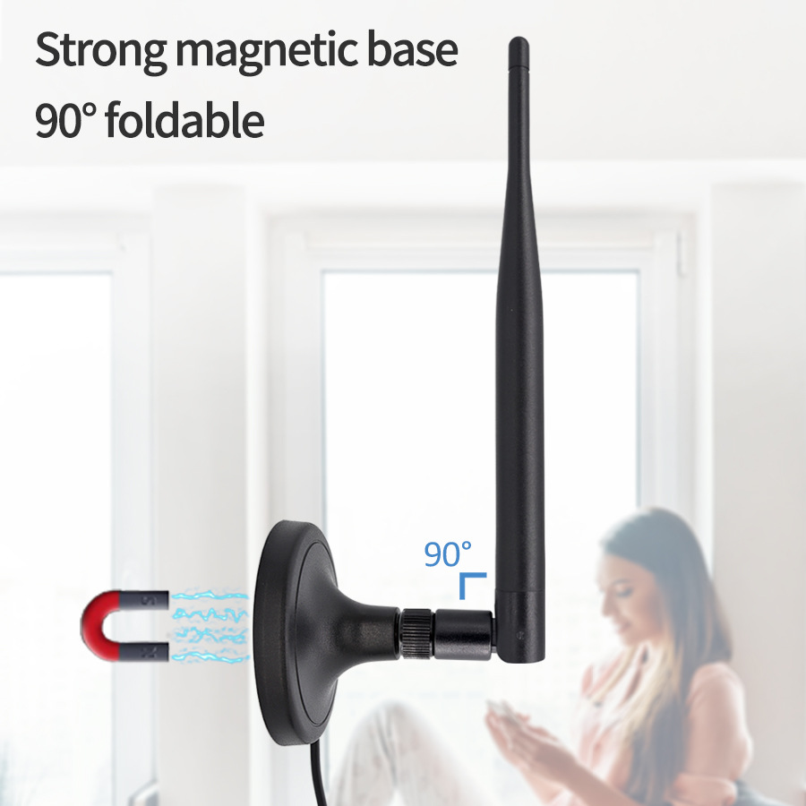 2.4G 195*13MM 高增益WIFI胶棒磁吸天线