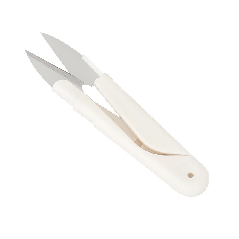 (2개) U 자형 스프링 재봉 수제 작은 가위 크로스 스티치 스레드 트리밍 스테인레스 스틸 가위 절단 뾰족한 가정용 휴대용