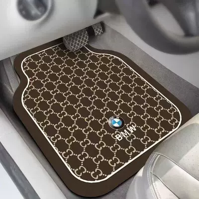 Avtomobil döşəmə paspasları: Foot Mat, Easy to Clean - bmw-logo-car-floor-mats-brown-light-5050cm-upgraded-version-of-diatom-mud-in-the-back-row