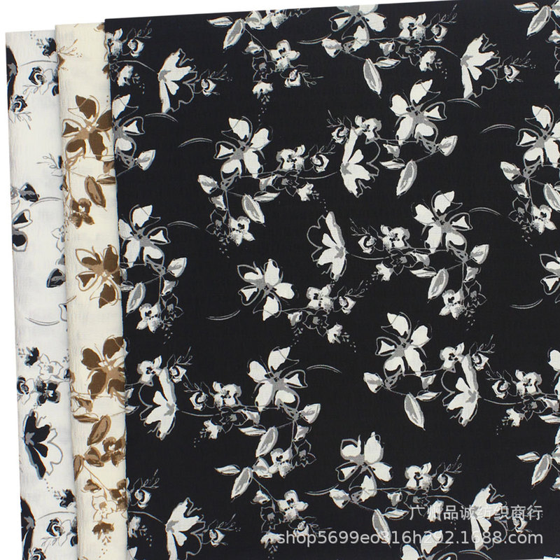 Polyester jacquard bubble stripe printed cloth vintage small floral elastic cloth women's shirt dress mosquito-proof pants fabric Polyester jacquard bubble stripe printed cloth vintage small floral elastic cloth women's shirt dress mosquito-proof pants fabric