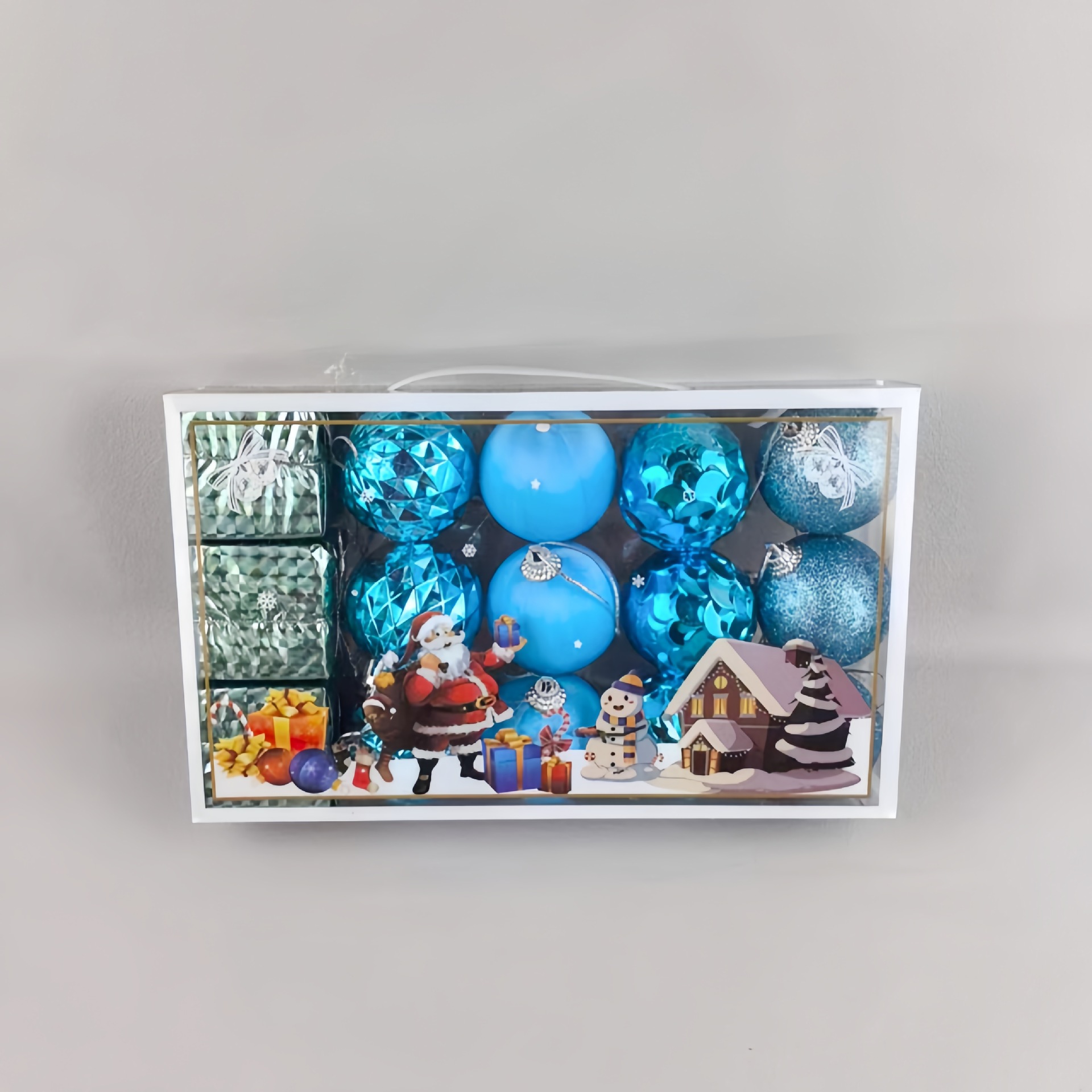 Nuevos Adornos navideños transfronterizos cuelgan bolas navideñas juego de bolas navideñas colgante de árboles de Navidad caja de regalo bolas navideñas q image 26