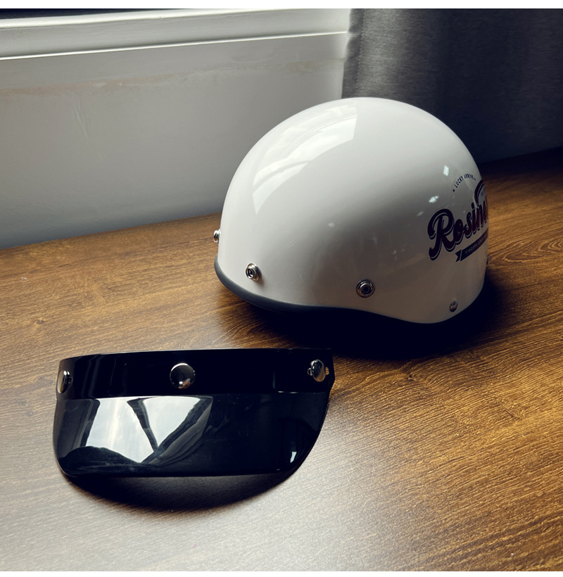 Suitable for 3C Certified Retro English Trendy Electric Vehicle Helmets for Men and Women, New Simple Half Helmets for Summer Protection