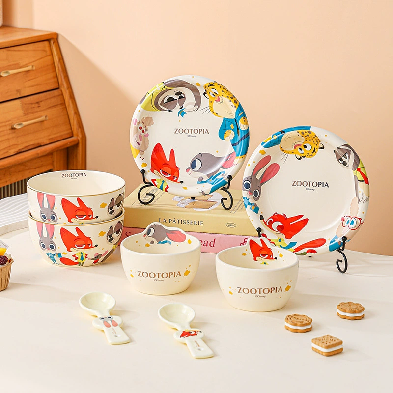 Disney, cartoon ceramic tableware with animals, soup bowl