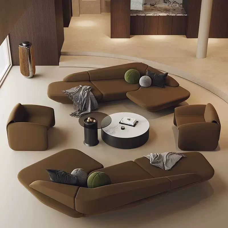 异形转角沙发美容院售楼处酒店大堂办公室商务休息区接待会客洽谈