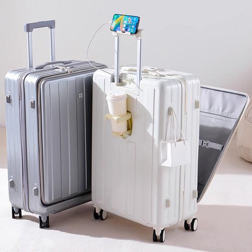 Multifunctional Luggage Front-Opening Travel Suitcase for Men and Women, New 20-inch with Swivel Wheels, Large Capacity Pull-along Password Suitcase