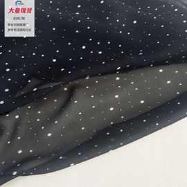 厂家直销 新款圆点印花雪纺显瘦黑白点连衣裙全涤染色工艺春夏服