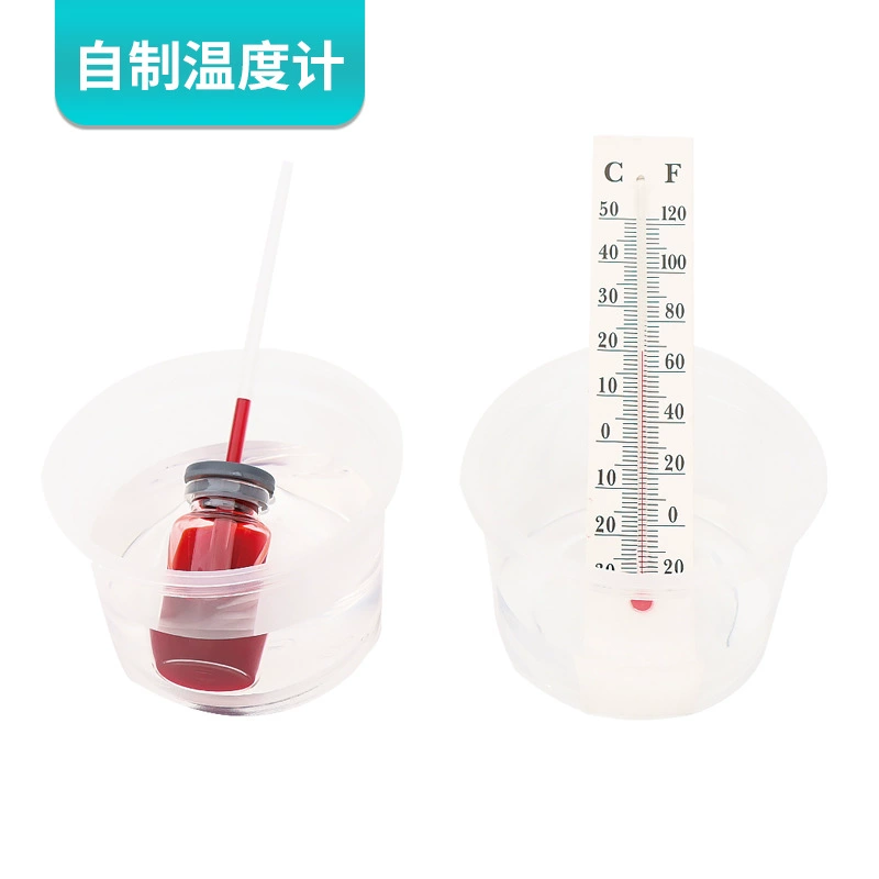 Термометр домашнего изготовления с эффектом теплового расширения и сужения, сделанный своими руками, научно-техническое изобретение, экспериментальные материалы для учащихся средней и начальной школы