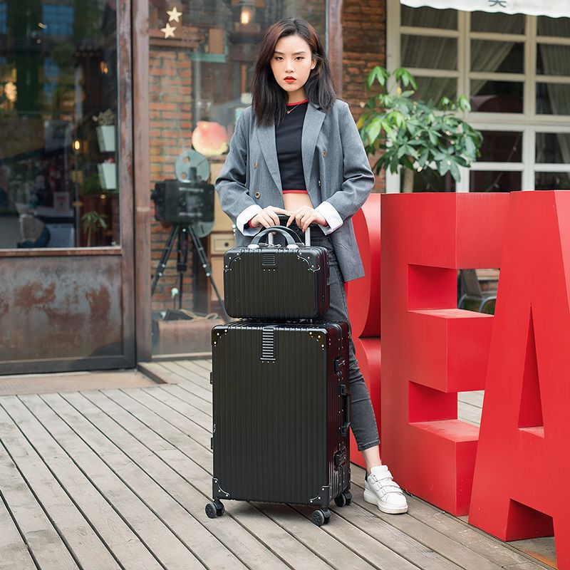 Trolley Suitcase for Female Students, Mother-Daughter Suitcase Set, Password Travel Carry-On Suitcase, Male Korean Version