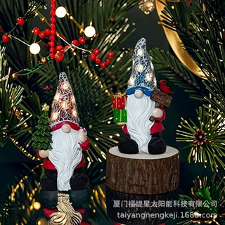 圣诞节小矮人摆件家居桌面庭院节日氛围装饰树脂工艺品地精摆件