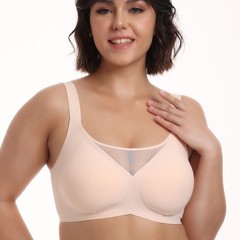 大きな胸が小さく見える、薄いシームレスな大きいサイズの下着、ノンワイヤー調整ブラ、たるみ防止、副乳縮小