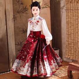 女童新款马面裙中国风汉服夏季唐装新中式2025春秋款古风爆款套装