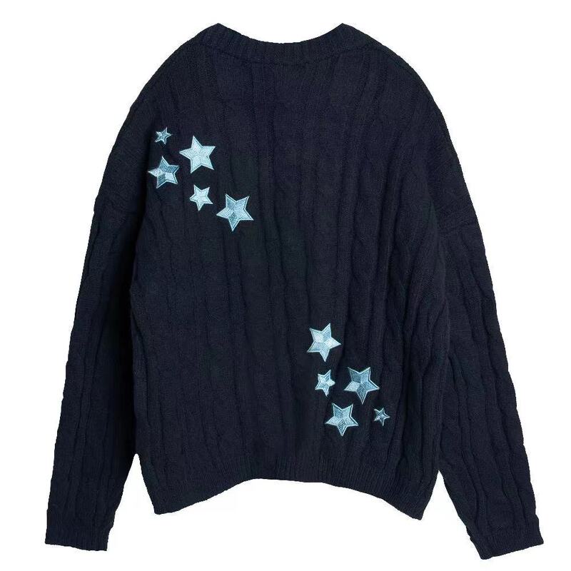 2026 New Winter Knitwear Casual Retro Star Sweater Long-Sleeved Top Button Cardigan Jacket 2026 New Winter Knitwear Casual Retro Star Sweater Long-Sleeved Top Button Cardigan Jacket