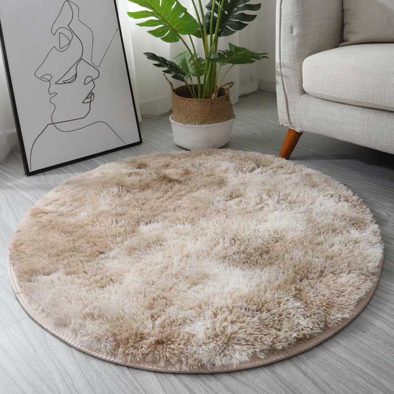 Alfombra Redonda con Degradado Tie-Dye Estilo INS para Sala de Estar, Dormitorio, Sofá, Cabecera, Ventanal y Felpudo, Suministrada por el Fabricante image 12