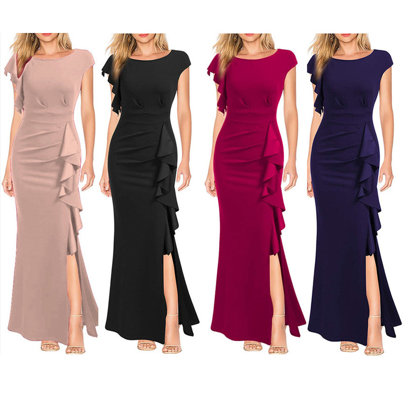 Cross-Border Women's Clothing European and American Amazon Ebay Bodycon Long Dress Cocktail Mermaid Dress Bridesmaid Dress Evening Gown Dress
