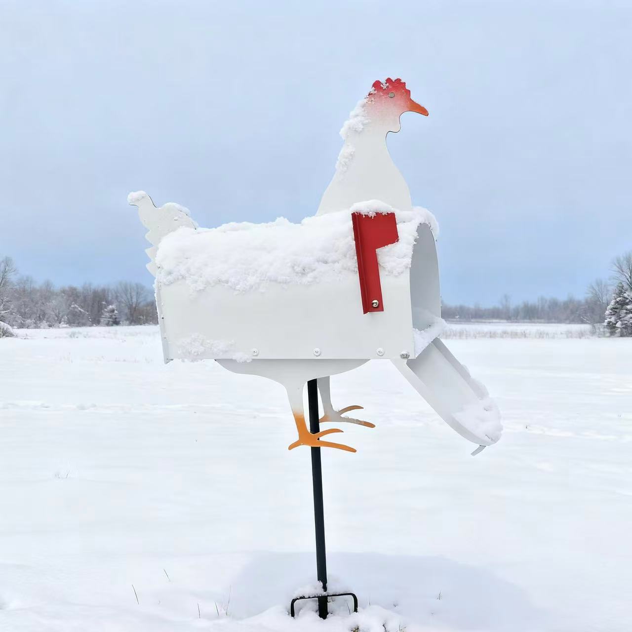 Почтовый ящик курица белый
