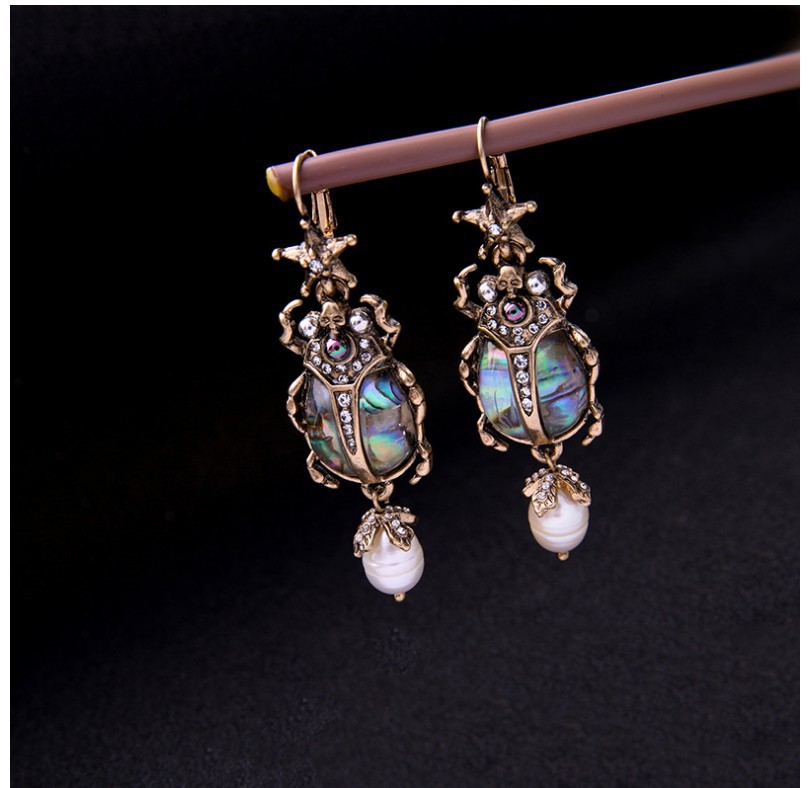 1 Pair Fashion Insect Alloy Inlay Artificial Pearls Rhinestones Women's Drop Earrings display picture 4