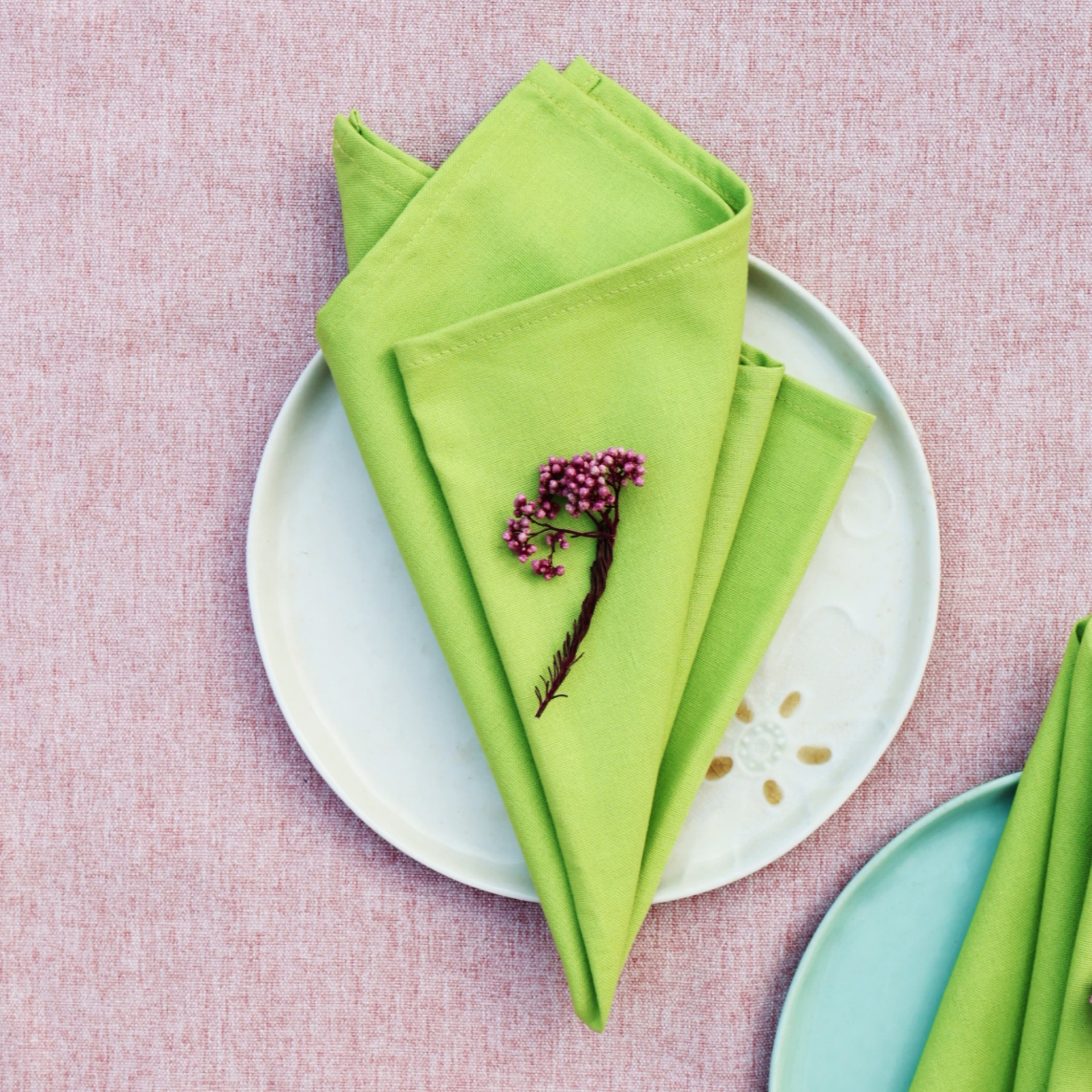 Servillas de lino algodón de Navidad comida occidental hotel de boda mesa de flores plegables tazas toallas de té sólidas almohadilla