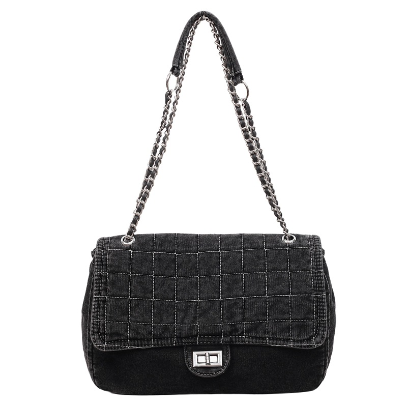 Jean retro hombro tote bag mujer 2025 nueva moda transfronteriza alta capacidad de alta calidad cadena mochila