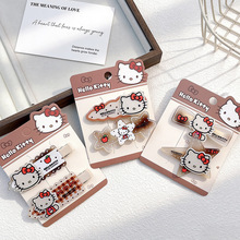 正版三丽鸥KT猫边卡 五角星款式Hello Kitty侧边刘海百搭发饰发夹