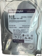 国行联保 WD西数 6T紫盘 WD62EJRX SATA 3.5台式机械高清监控硬盘