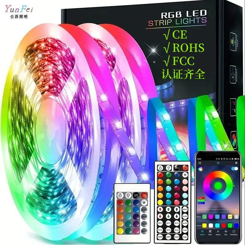 Умная LED-полоска 5050 RGB, управление по Wi‑Fi/Bluetooth/IR, 12 или 30 LED/м, длиной 1–30 м