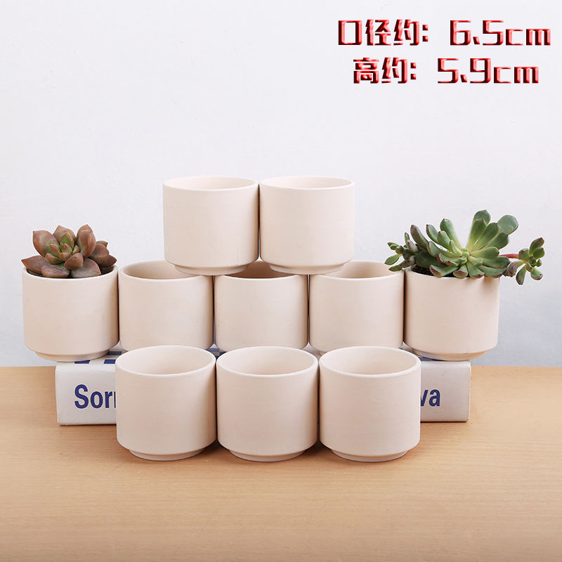 Extra Large Flower Pots, Ceramic Wholesale Thumb Pots, 10 Pieces, Free Shipping, Succulent Plain-Fired Pots, Hand-Painted Stoneware Green Plant Pots, Meat Pots