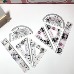 帕恰狗庫洛米亞克力可愛尺子高顏值學生直尺套裝全套三角尺圓尺