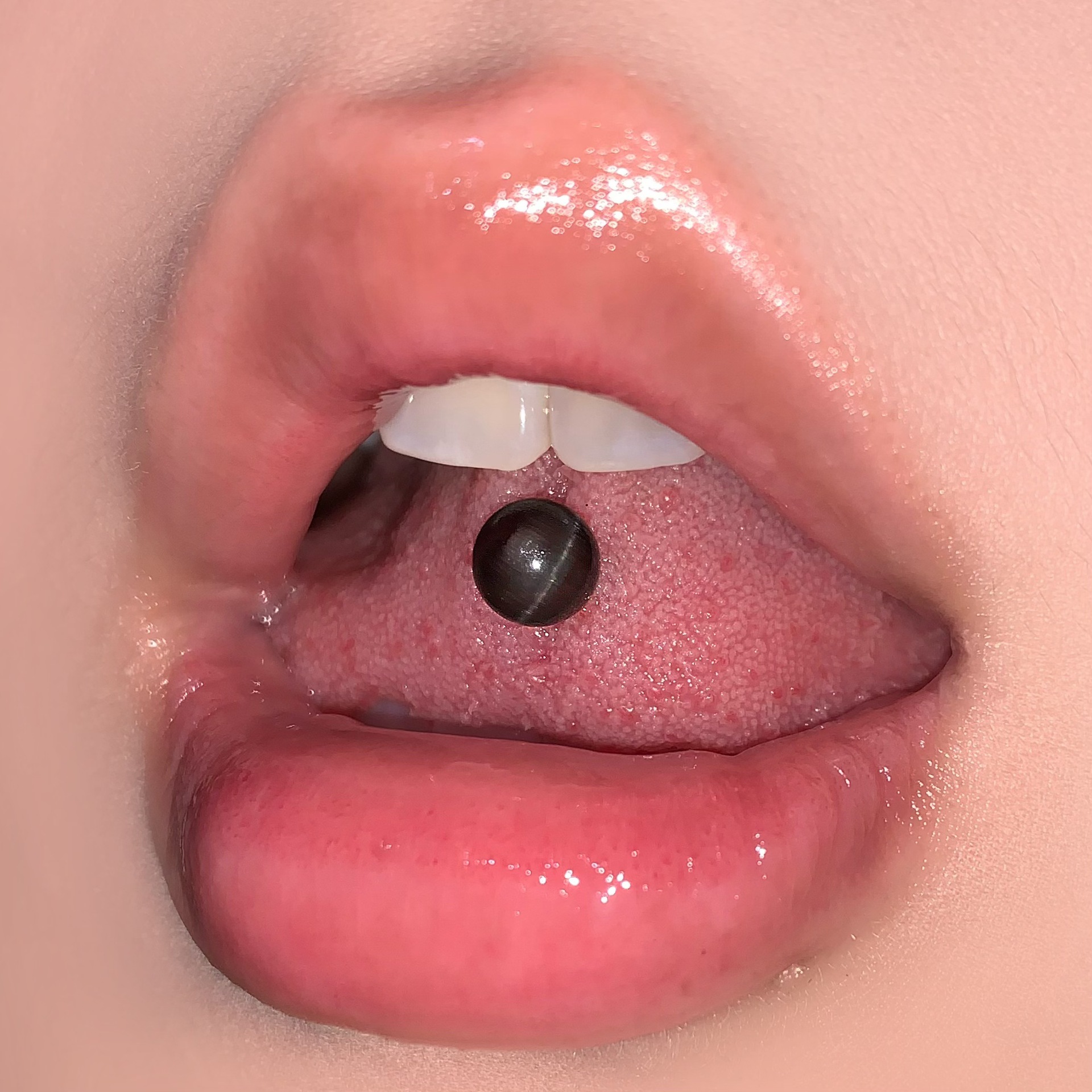 Labret piercing jewelry detail image