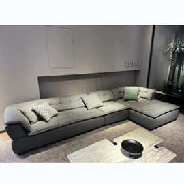 北欧真皮沙发意式转角头层牛皮客厅大户型现代简约L形皮沙发组合