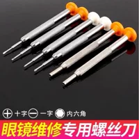 Glasses, screwdriver with accessories