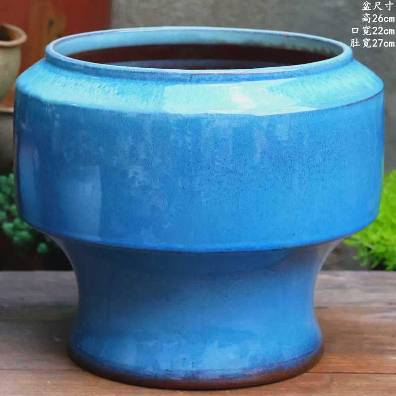 大口径グリーンダルシム多肉植物オオバコ紫大万百クリエイティブ陶器ポット粗い陶器砂土陶器ポット植木鉢大型レトロ|undefined