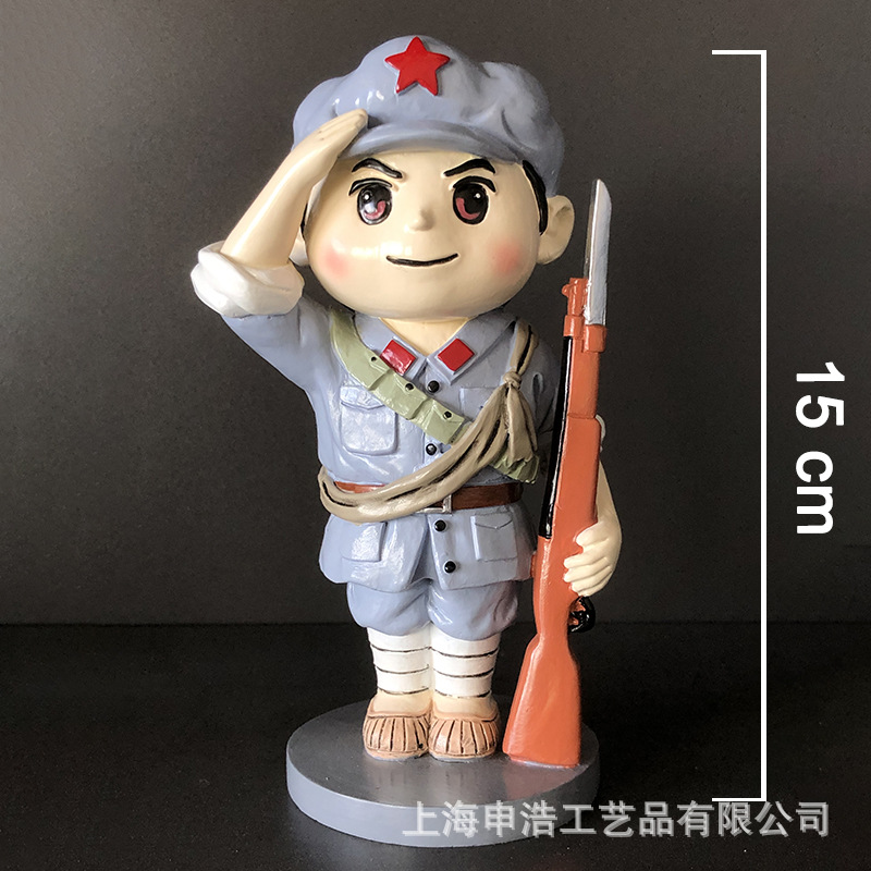 热销培训会议礼品爱国教育主题礼品红色文创工艺品摆件红军八路军