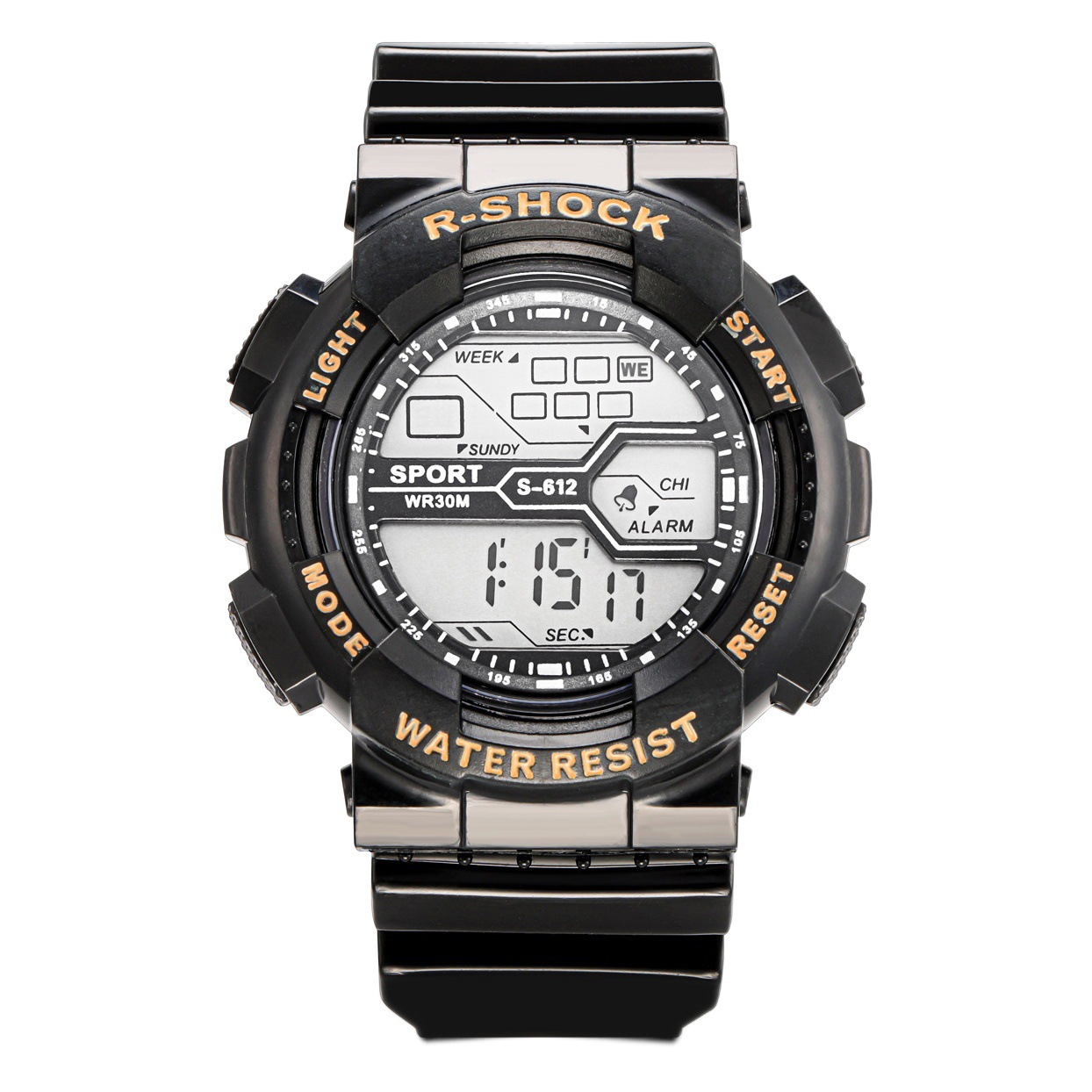 Electronic watch calendar week night light alarm clock student watch waterproof